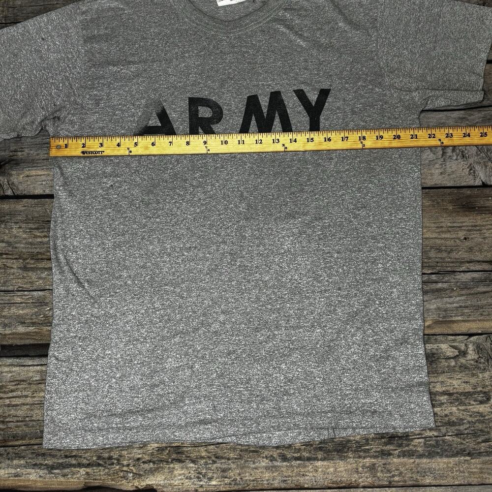 Vintage US Army Shirt Men's Medium Gray US Military Issue PT Shirt Fitness - Picture 3 of 7